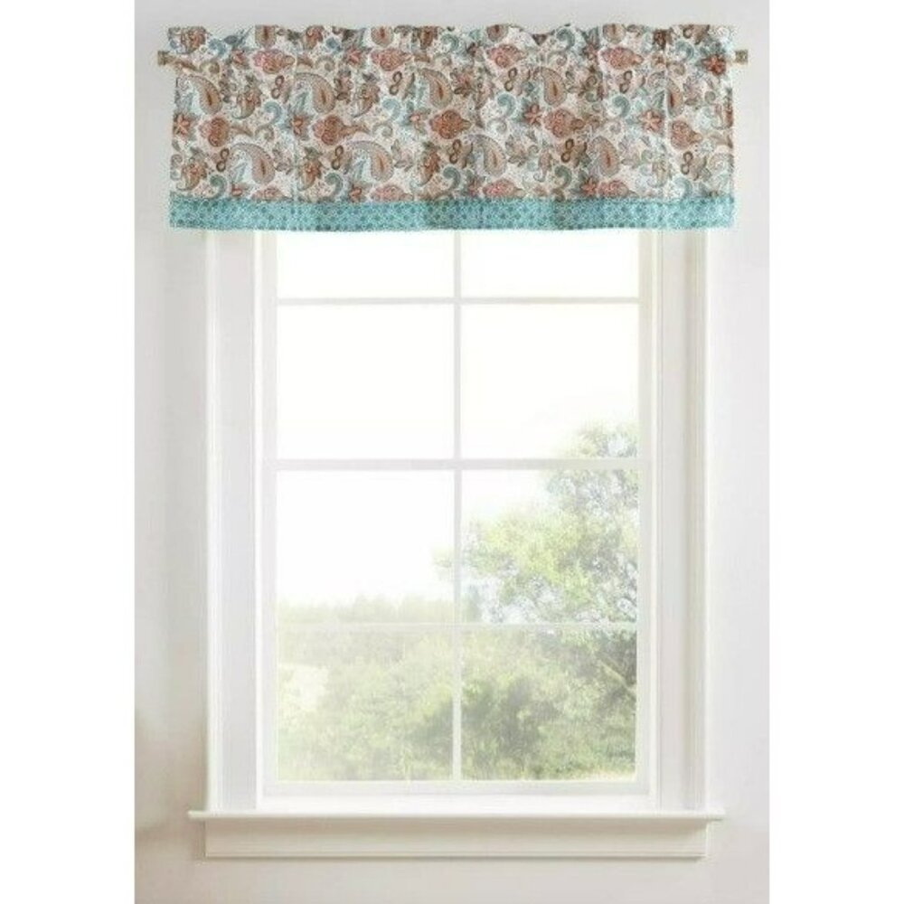 Waverly Paisley Valence, Multicolor Pastel Floral 60" X 16" Cotton LIKE NEW - Picture 2 of 8